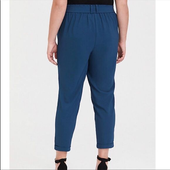 Torrid Blue Women’s Tie Front Cigarette Pants - Picture 3 of 6